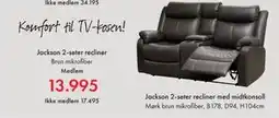 Fagmøbler Jackson 2-seter recliner tilbud