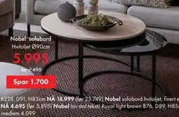 Fagmøbler Nobel sofabord tilbud
