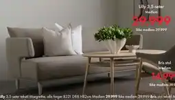 Fagmøbler Lilly 3,5-seter tilbud