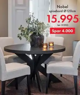 Fagmøbler Nobel spisebord Ø120cm tilbud
