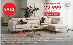 Fagmøbler Capri hjørnesofa tilbud