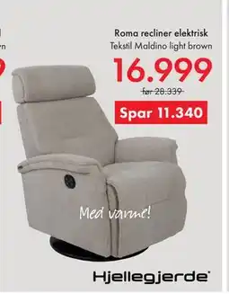 Fagmøbler Roma recliner elektrisk tilbud