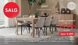 Fagmøbler Lugano spisebord tilbud