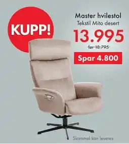 Fagmøbler Master hvilestol tilbud