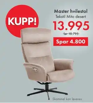 Fagmøbler Master hvilestol tilbud