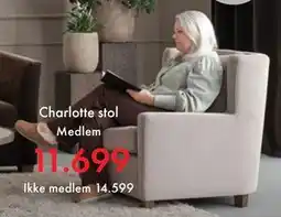 Fagmøbler Charlotte stol tilbud