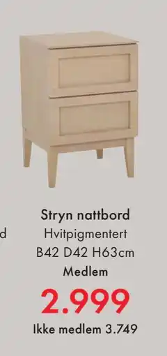 Fagmøbler Stryn nattbord tilbud