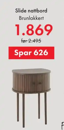 Fagmøbler Slide nattbord tilbud