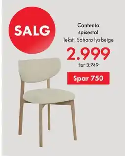 Fagmøbler Contento spisestol tilbud