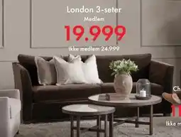 Fagmøbler London 3-seter tilbud