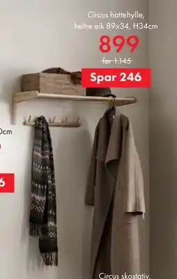 Fagmøbler Circus hattehylle, heltre eik tilbud