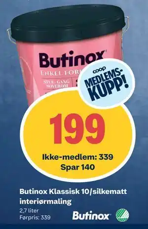 Obs Bygg Butinox Klassisk 10/silkematt interiørmaling tilbud