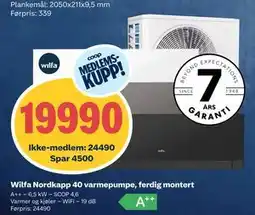 Obs Bygg Wilfa Nordkapp 40 varmepumpe, ferdig montert tilbud
