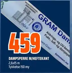 Obs Bygg DAMPSPERRE M/HEFTEKANT tilbud