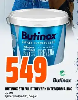 Obs Bygg BUTINOX STILFULLT TREVERK INTERIØRMALING tilbud