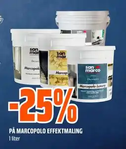 Obs Bygg 25% PÅ MARCOPOLO EFFEKTMALING tilbud