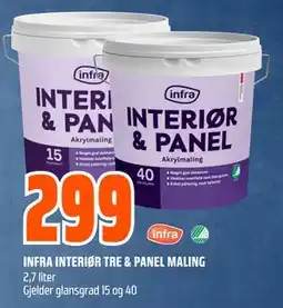 Obs Bygg INFRA INTERIØR TRE & PANEL MALING tilbud