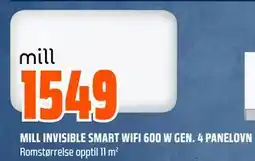 Obs Bygg MILL INVISIBLE SMART WIFI 600 W GEN. 4 PANELOVN tilbud