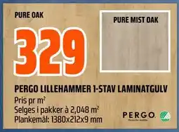 Obs Bygg PERGO LILLEHAMMER 1-STAV LAMINATGULV tilbud