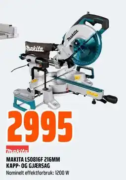 Obs Bygg MAKITA LS0816F 216MM KAPP- OG GJÆRSAG tilbud