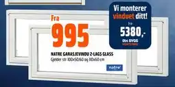 Obs Bygg NATRE GARASJEVINDU 2-LAGS GLASS tilbud
