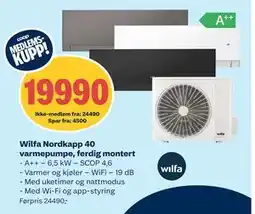 Coop Obs Wilfa Nordkapp 40 varmepumpe, ferdig montert, Medlemspris tilbud
