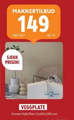 Byggmakker VEGGPLATE tilbud