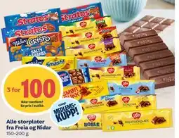 Coop Mega Alle storplater fra Freia og Nidar, Medlemspris tilbud