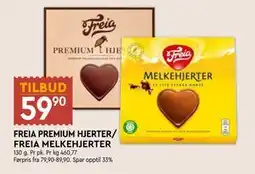Coop Mega FREIA PREMIUM HJERTER/FREIA MELKEHJERTER tilbud