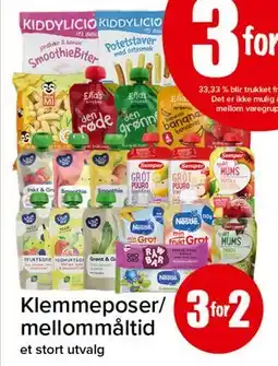 Spar Klemmeposer/mellommåltid tilbud