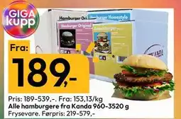 Gigaboks Alle hamburgere fra Kanda 960-3520 g tilbud