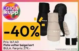 Gigaboks Piste votter beige/sort tilbud