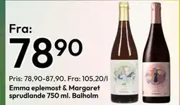 Gigaboks Emma eplemost & Margaret sprudlande 750 ml. Balholm tilbud