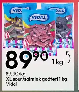 Gigaboks XL sour/salmiak godteri 1 kg tilbud