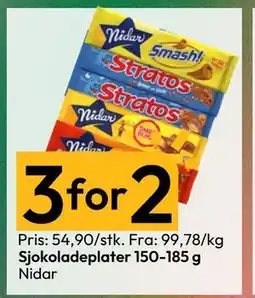 Gigaboks Sjokoladeplater 150-185 g tilbud