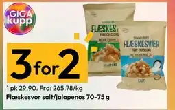 Gigaboks Flæskesvor salt/jalapenos 70-75 g tilbud