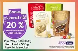 Gigaboks Lindt Lindor 500 g tilbud