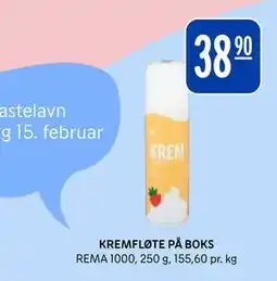 Rema 1000 KREMFLØTE PÅ BOKS tilbud