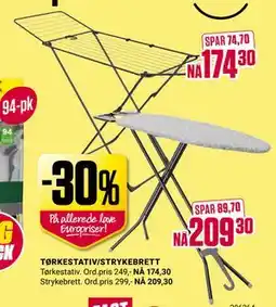 Europris TØRKESTATIV/STRYKEBRETT tilbud