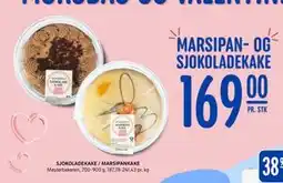 Rema 1000 SJOKOLADEKAKE / MARSIPANKAKE tilbud