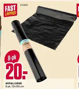 Europris AVFALLSEKK tilbud