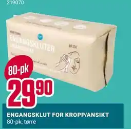 Europris ENGANGSKLUT FOR KROPP/ANSIKT tilbud
