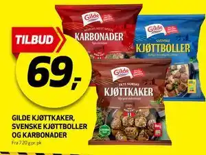 Bunnpris GILDE KJØTTKAKER, SVENSKE KJØTTBOLLER OG KARBONADER tilbud