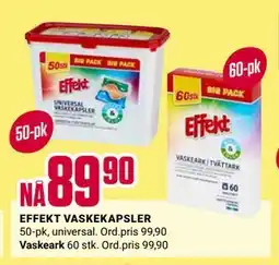 Europris EFFEKT VASKEKAPSLER tilbud