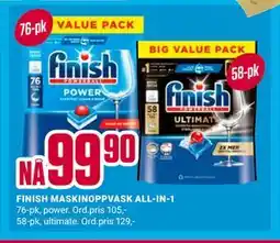 Europris FINISH MASKINOPPVASK ALL-IN-1 tilbud