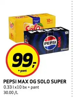 Bunnpris PEPSI MAX OG SOLO SUPER tilbud