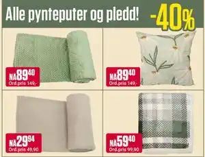 Europris Alle pynteputer og pledd! tilbud