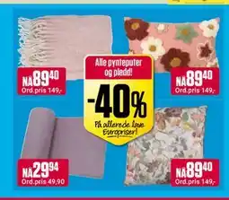 Europris Alle pynteputer og pledd! tilbud