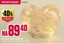 Europris GLASSLAMPE HJERTE tilbud