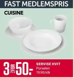 Europris SERVISE HVIT, Medlemspris tilbud